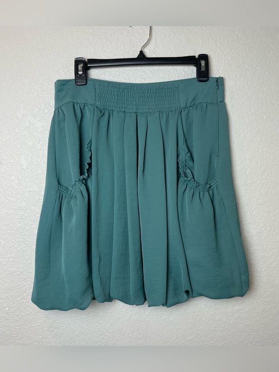 Zara Dresses & Skirts - Zara Teal Bubble-Hem Pleated Skirt Size L